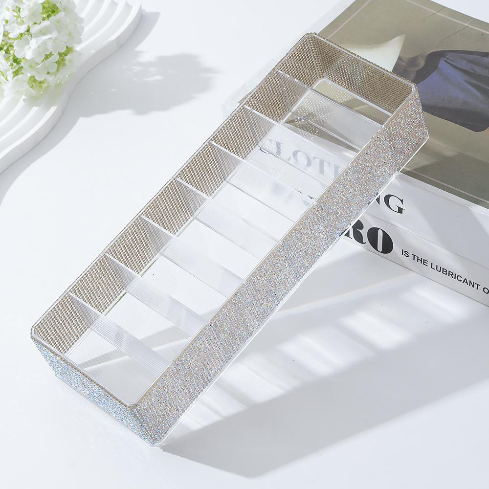 Light luxury jewelry storage box, flannel 10-grid large-capacity ring, necklace, stud earrings, jewelry box, jewelry display plate.