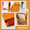 Adorable Cat Shaped Tape Dispenser, Retro Wooden Tape Cutter, Brown, 3.42x2.36x1.18 Inch, Perfect for Desk, Office, Home, Gift Wrapping, Kids, and