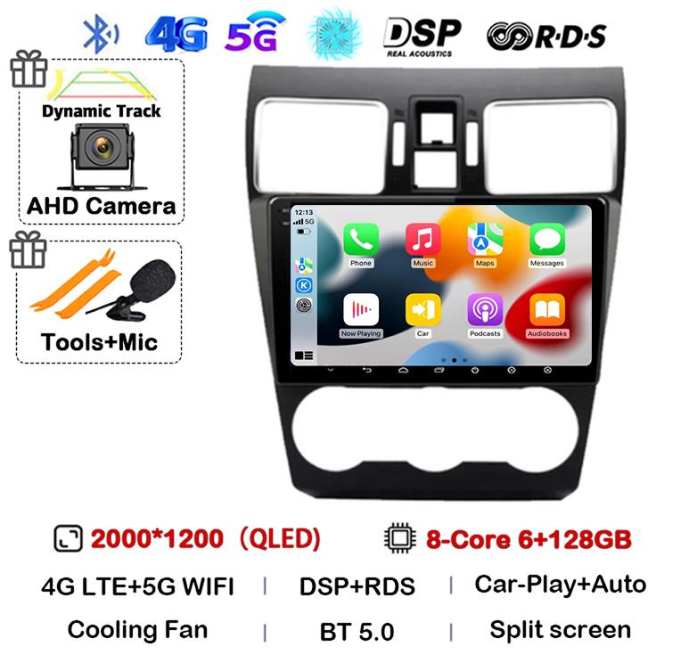 Android 14 Carplay Auto WIFI+4G Car Radio For Subaru WRX Forester 4 SJ 2016-2022 Multimedia Video Player Stereo GPS Head Unit BT