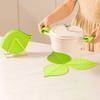 Leaf Silicone Coaster Green Waterproof Skid Insulation Pot Mat Reusable Bowl Hot Pad Kitchen Accessories and For Home Drinkware