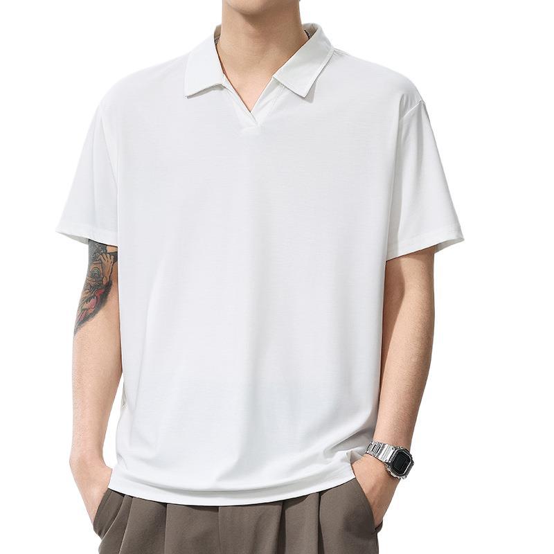 Summer Men's New Polo Shirt Men's Knitted Short-sleeved Fabric Business Men's Short-sleeved