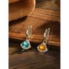 Luxurious Silver Geometric Triangle Able Yellow And Blue Zircon Earrings Suitable For Women To Wear