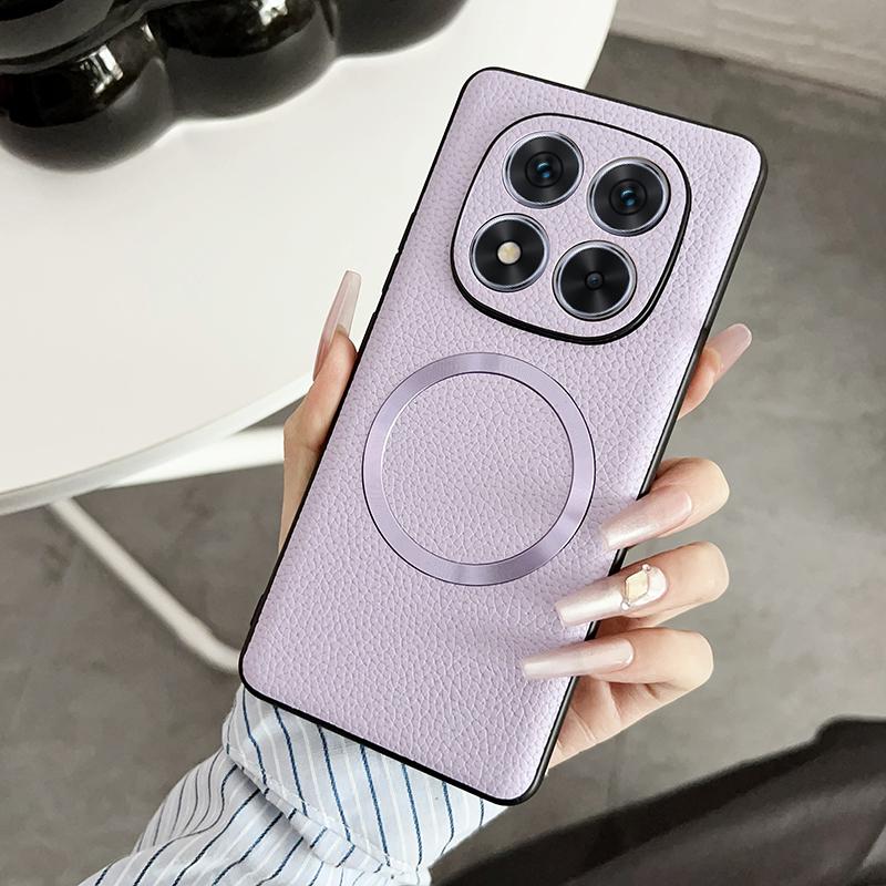 

Для Xiaomi Redmi Note 14 Pro Plus чехол Роскошный PU Магнитный беспроводной зарядный защитный чехол для Redmi Note 14 14pro Shell For Redmi Note 14 5G фиолетовый