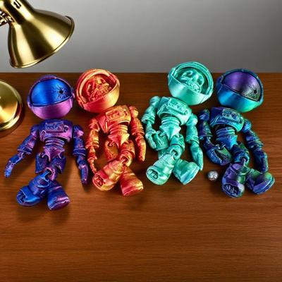 3D-gedrucktes Astronauten-Skelett-Ornament Halloween Weltraum-Zombie-Figur Fidget-Spielzeug mit beweglichen Gelenken Artikuliertes Skelettmodell Dekoration
