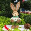 Bunny Figurine Tabletop Decor Adorable Appearance Vivid Facial Expression Rabbit Statue Easter Party Ornament