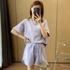Korean Women's Summer Loose Short-sleeved T-shirt Shorts Sports Embroidered Letter Casual Suit