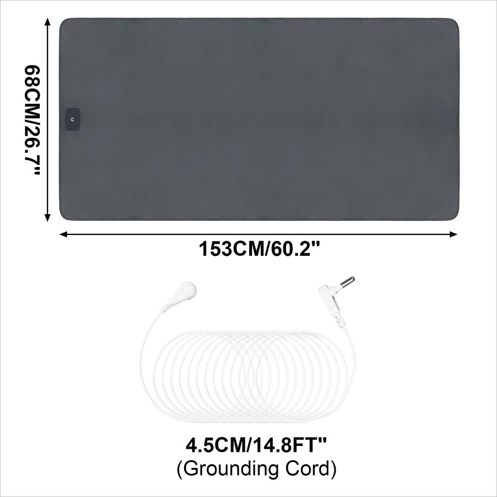 Grounding Mat for Bed Enjoy the Earthing Effect Indoors for Better Sleep Pain Stress Relief Earthing Mat with Grounding Cord