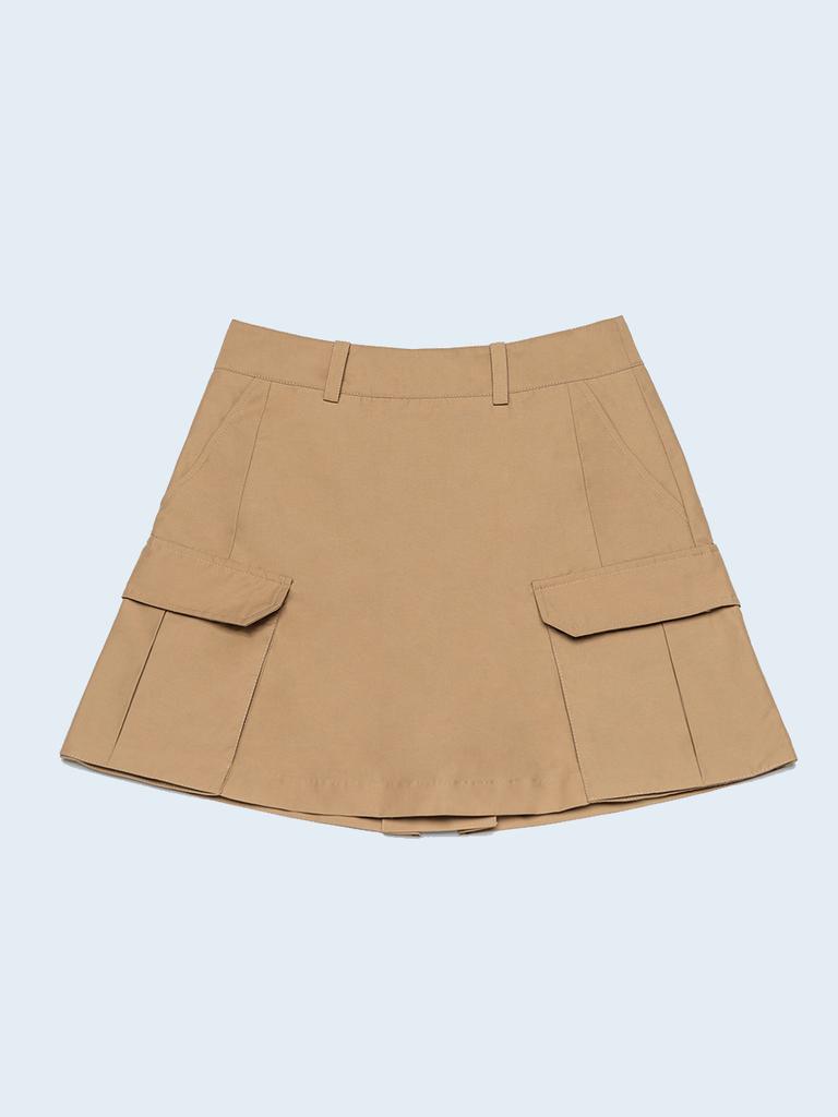 Yutinggolpeu Cargo Pocket Skirt Beige