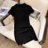 2026 Summer Pure Desire White Polo Collar Dress - Hip-Hugging Short Skirt for Women