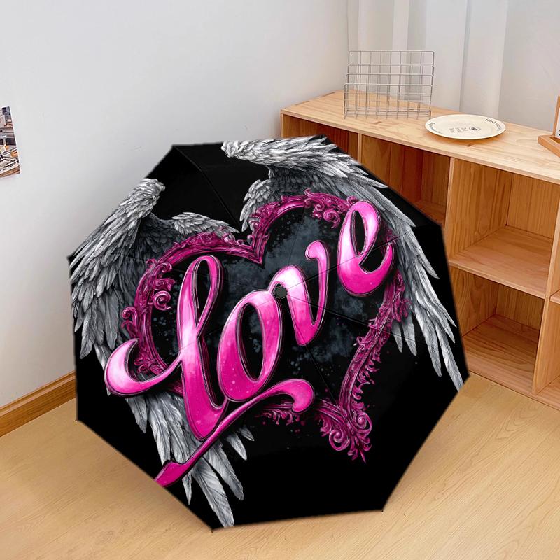 1 PC Automatic Folding Umbrella - Swan Dance Pattern, Portable & Foldable Design with 8 Ribs, Christmas Birthday Gifts