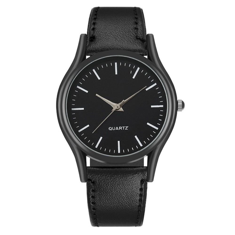 Leather Strap Quartz Watch Minimalist Classic Wristwatches Elegant Couples Watch  for Men