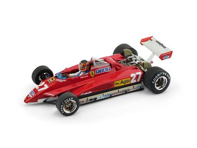 Brumm Escala Ferrari F1 126C2 Figura Gilles Villeneuve 1982 Grande Prêmio de San Marino BRUMM FERRARI GILLES VILLENEUVE 1/43 Incluído, [Usado]