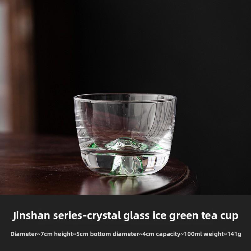 BRGold Plating Crystal Glass Tea Bowl Tea Cup HomeHandmade Crystal Glass Teacup Teabowl Thickened Kung Fu Tea Set Ceremony GiftEY