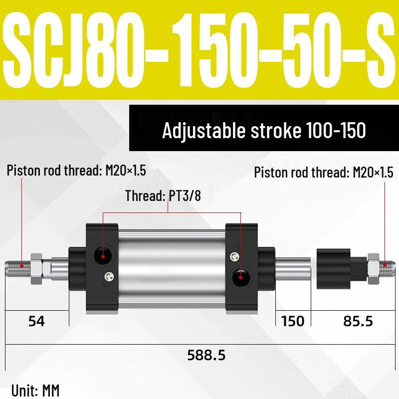 SCJ Adjustable Stroke High Thrust Pneumatic Cylinder SCJ32-160