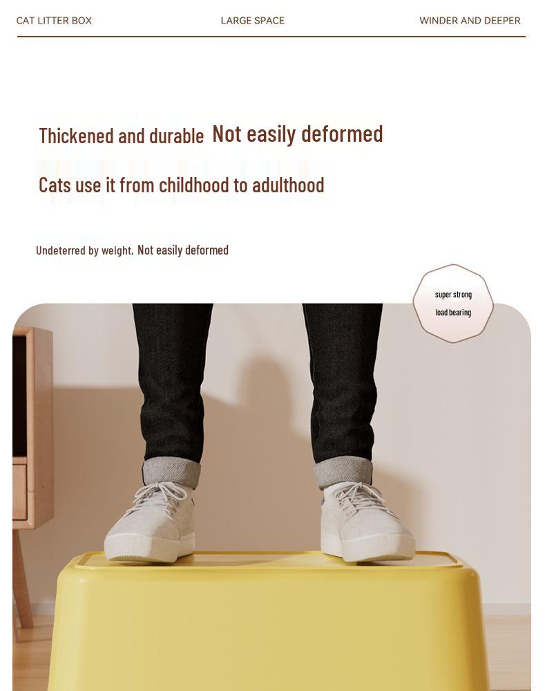 Extra Große Halboffene Anti-Tracking Katzentoilette