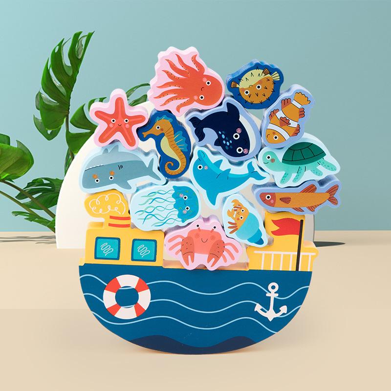 

Дитячий дерев яний балансир, складений високо, тренує дрібну моторику рук малюка, логічне мислення, раннє навчання, розвиваючі іграшки