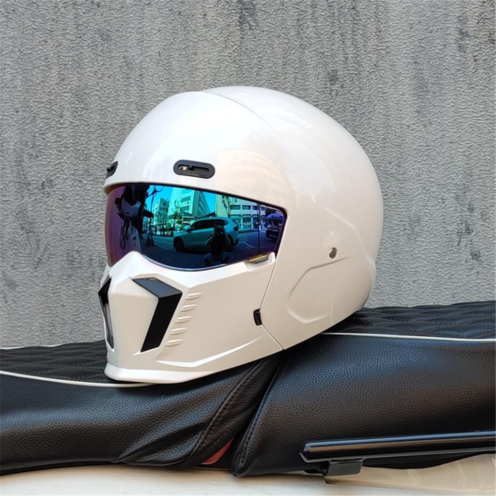 Motorcycle retro helmet cruise men's and women's combination full helmet scorpion helmet reserved Bluetooth headphone slot