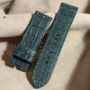 Used Cro-2093 Crocodile Watch Strap Gray (lug Width 24 Mm - Buckle Width 22 Mm)