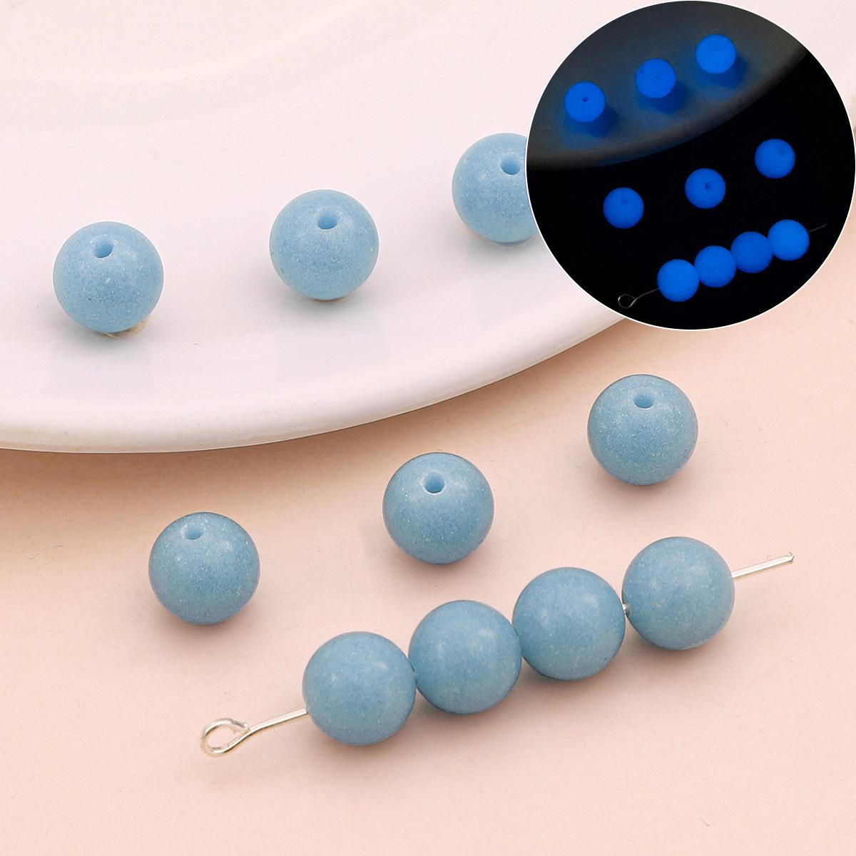 

Красочные акриловые светящиеся круглые бусины для самодельных украшений: Аксессуары для браслетов и ожерелий 6mm, 1mm hole, 20pcs/bag