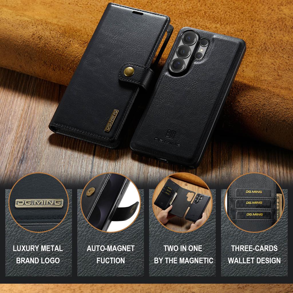 2-in-1 Removable Magnetic Flip PU Leather Case Card Wallet Holder Phone Back Cover For Samsung Galaxy S26 Ultra S25 S24 S23 S22 Plus Protector Skins