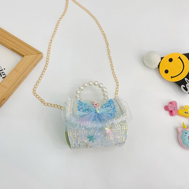 Childish Adorable Princess Bag - Girl's Handbag with Money Compartment and Accessories - Bow Crossbody Bag