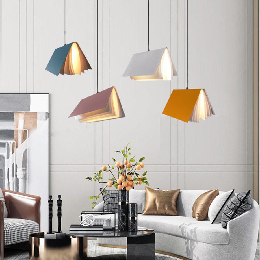 Modern Book Led Pendant Lights Luminaire Living Room Dining room Suspension Hanging Light Bedroom Bedside Pendant Lamp