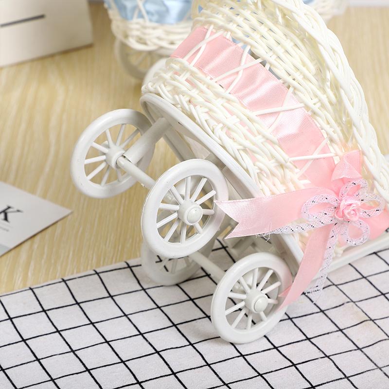 Kawaii Puppenkorb Geflochtener Aufbewahrungskorb Vitrine Süßigkeitenbehälter Niedlicher Rosa Tisch-Einkaufskorb Geschenkwagen Dekorationskasten Regal