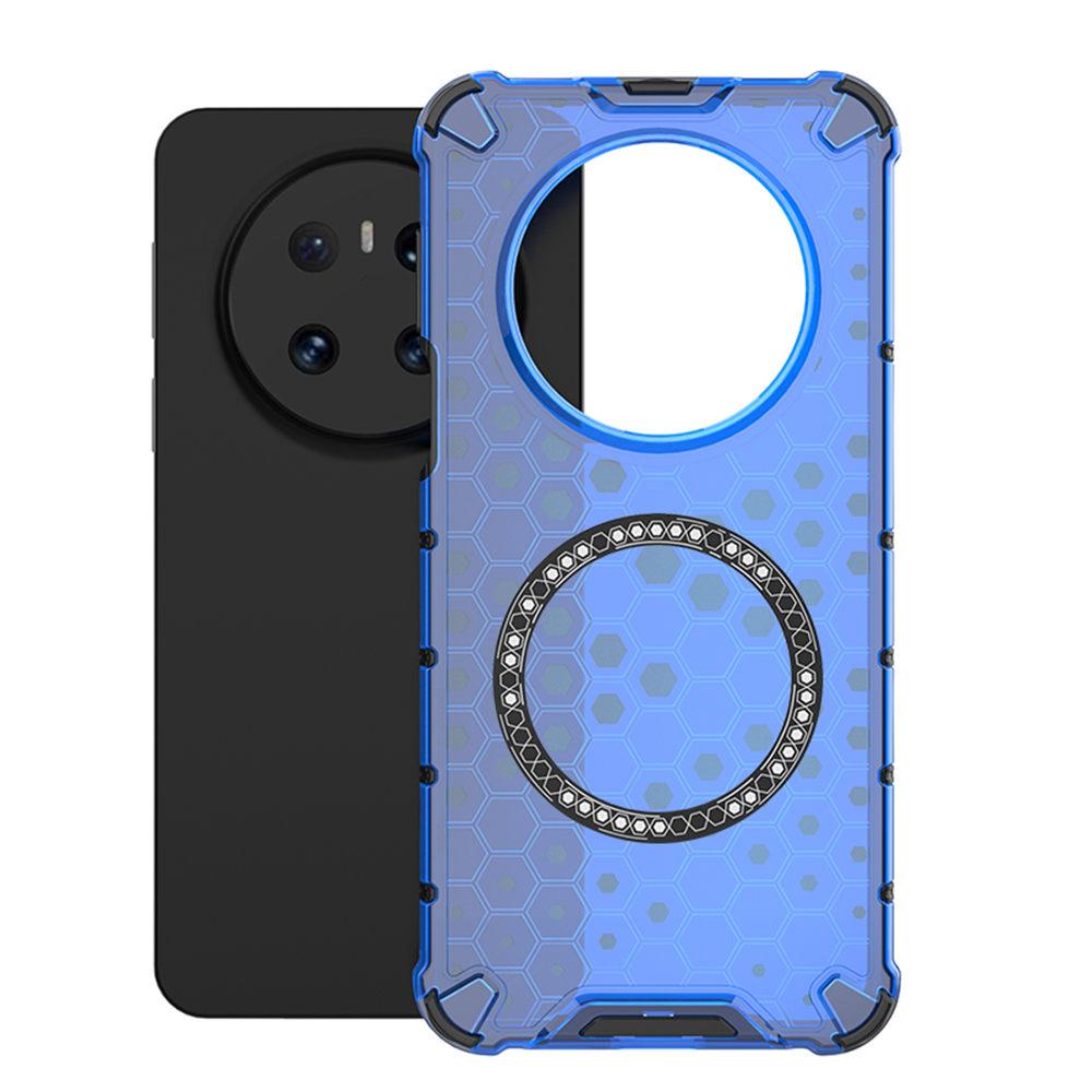 

For Huawei Mate 70 Case Compatible with MagSafe Honeycomb Design TPU+PC Phone Cover Blue