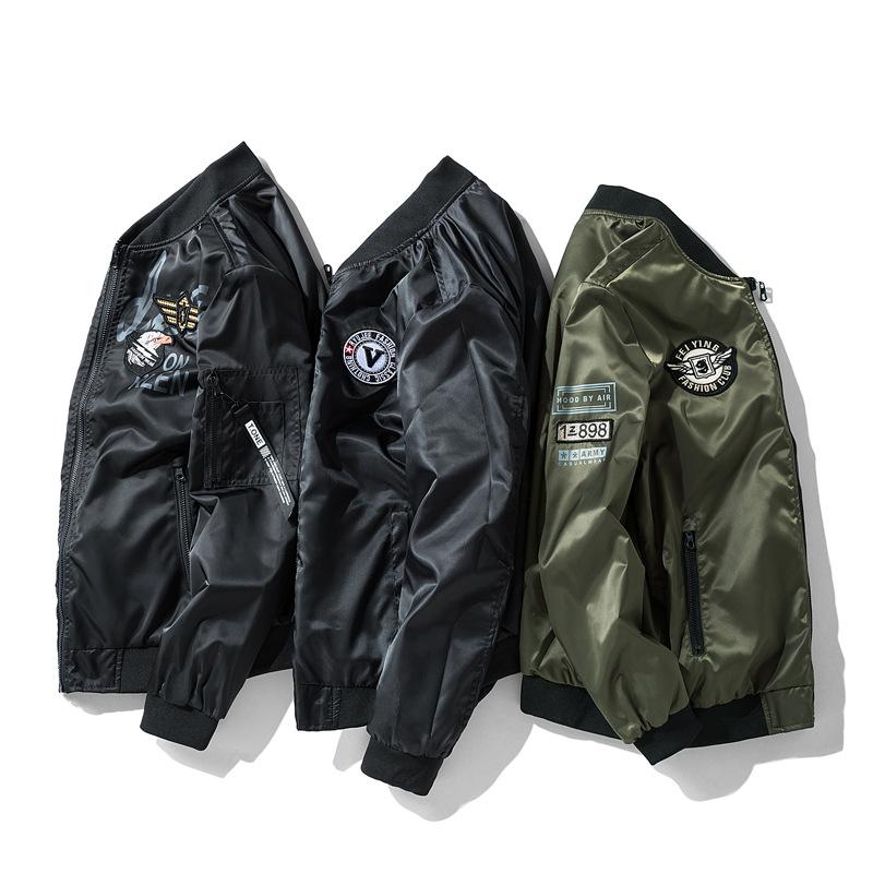 Trendy Flight Jacket with Baseball Collar, Handsome and Versatile Trendy Jacket for Teenagers, Detachable Collar Jacket