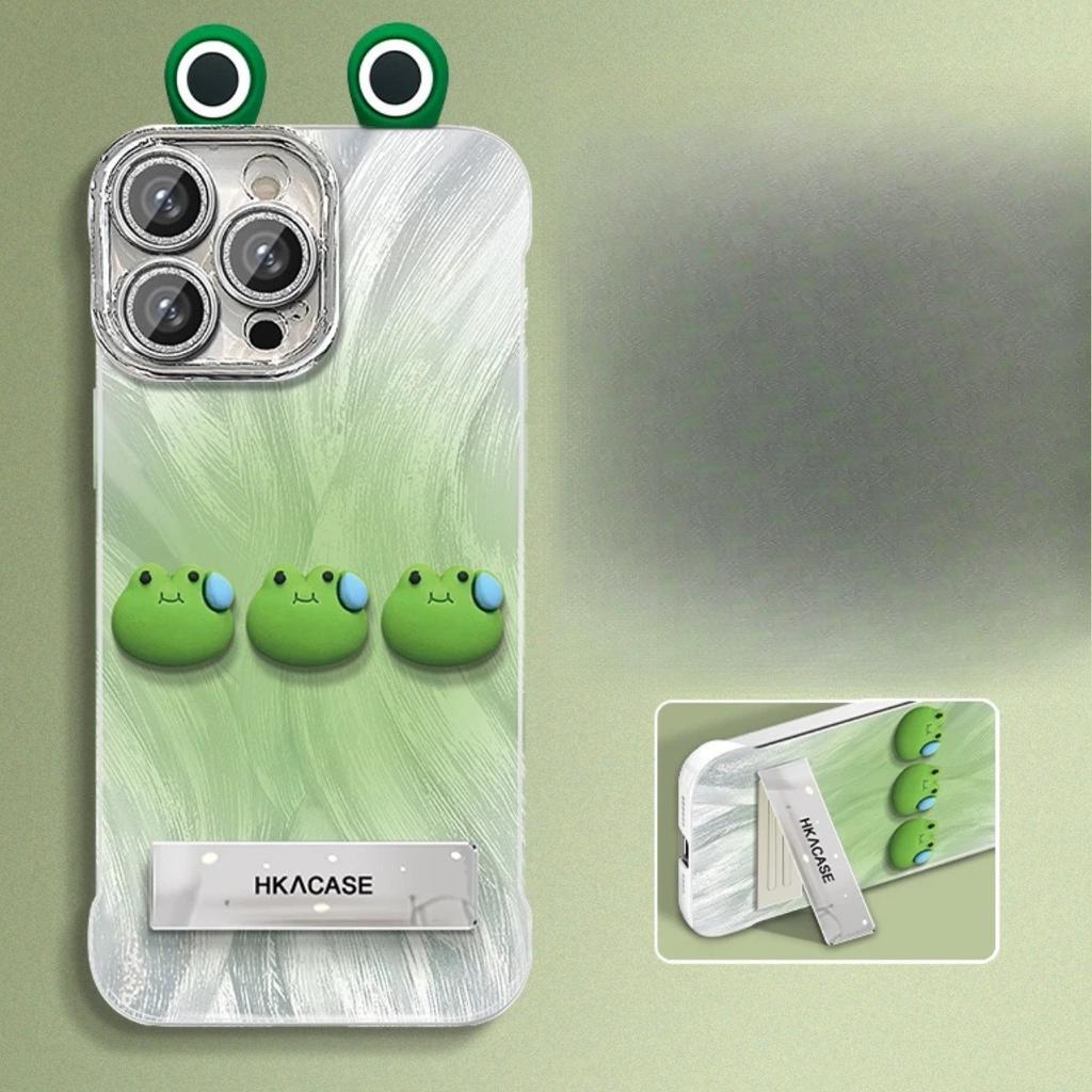 The Gradient Frog Stand Is Suitable for The IPhone 15, The Feathered Borderless Phone Case 16promax, and The 3D Figurine 13, Which Is Cute