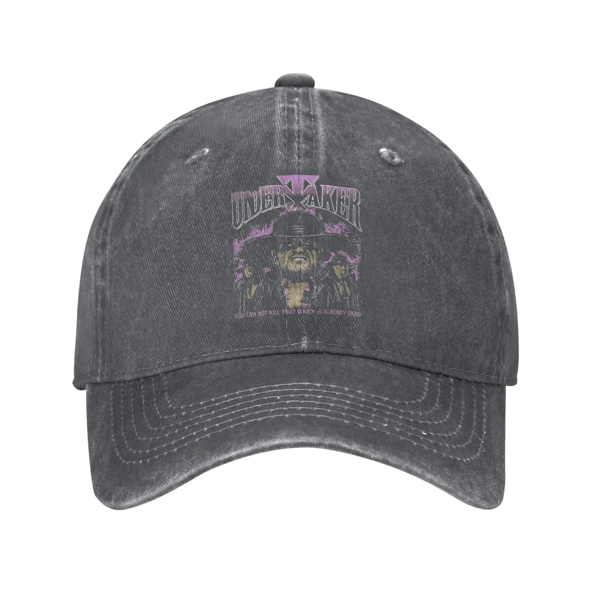 

The Undertaker Wrestle Deadman Men Women Baseball Cap Ministry of Darkness Distressed Washed Hats Outdoor Workouts Soft Sun Cap Adjustable