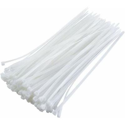 Set of 100 Plastic Cable Ties - 100 Pieces Rislan Cable Ties - 100x25mm White