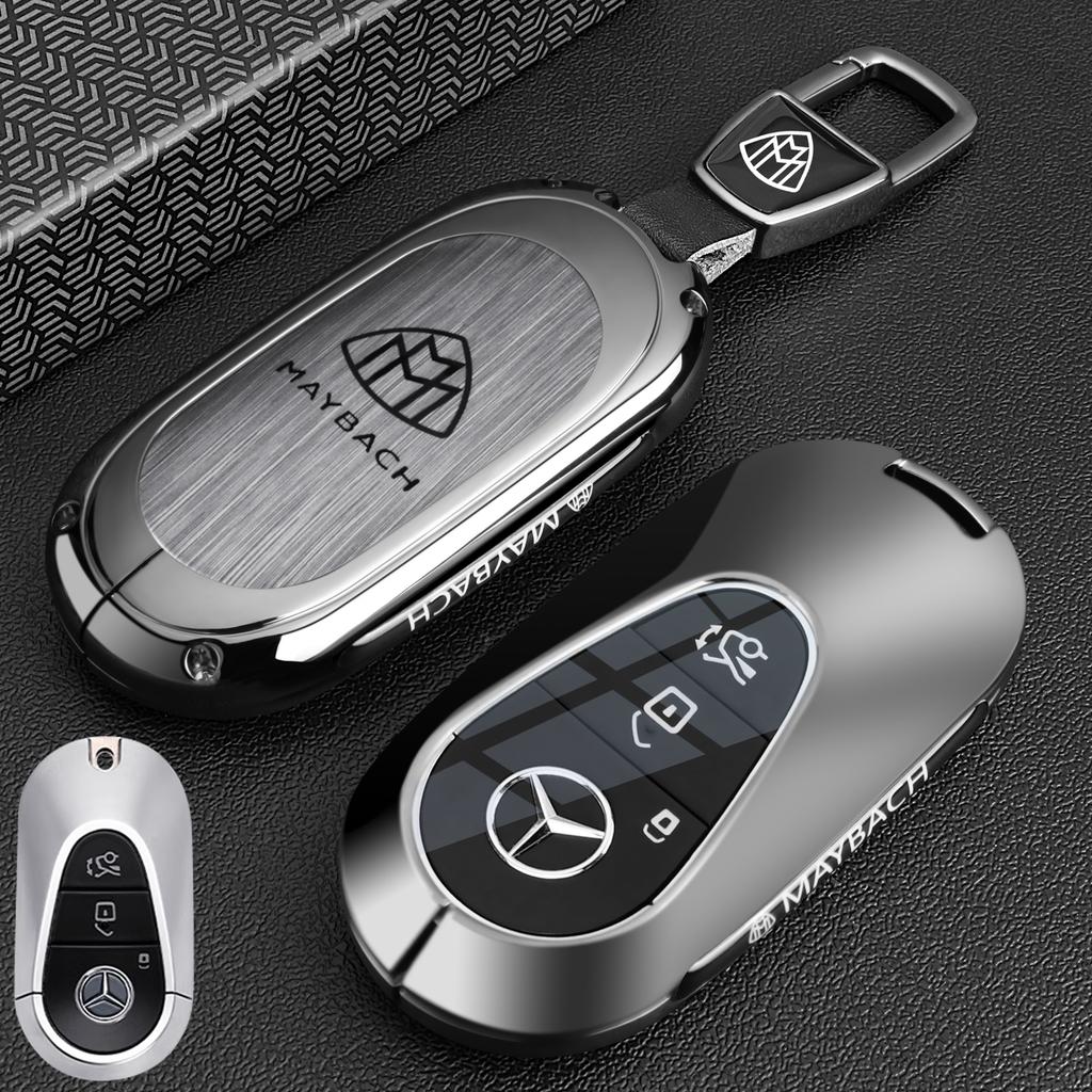 Car Key Cover For Mercedes Benz S C Class W223 W206 2022 S350 S400 S450 S500 C260 C300 Alloy Leather Car Remote Control Key Case OG7