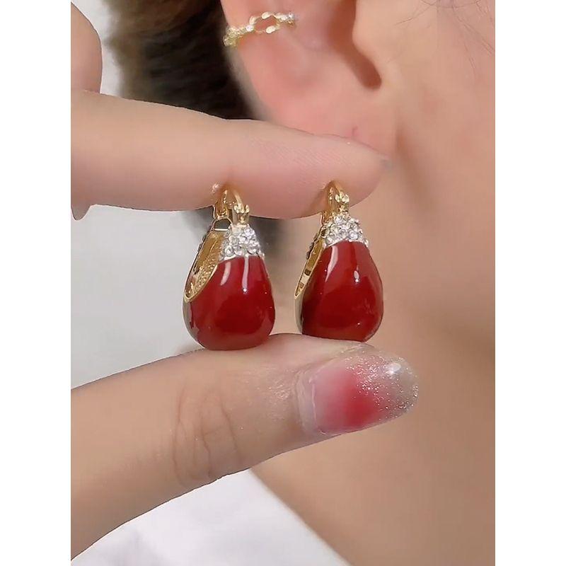 

Нишевый стиль, капельная глазурь, уникальный, молодой, авокадово-зеленый, женский клипс для уха Red