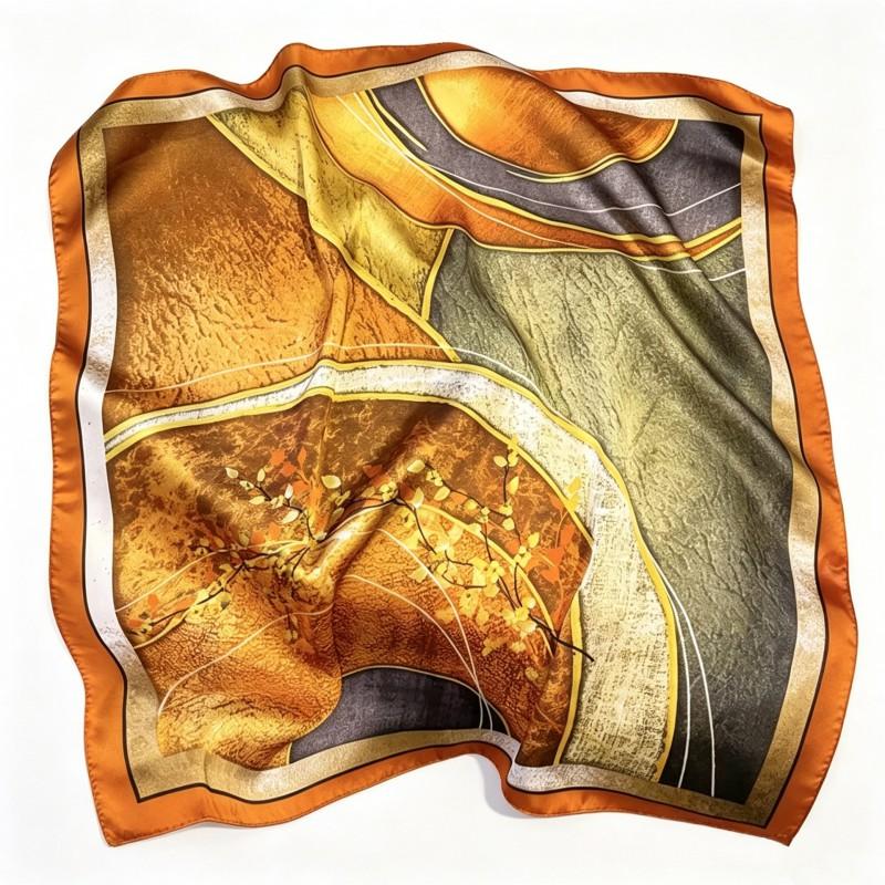 70x70cm Nylon Square Scarf Women Vintage Print Lightweight Accessory Office Casual Hair Styling