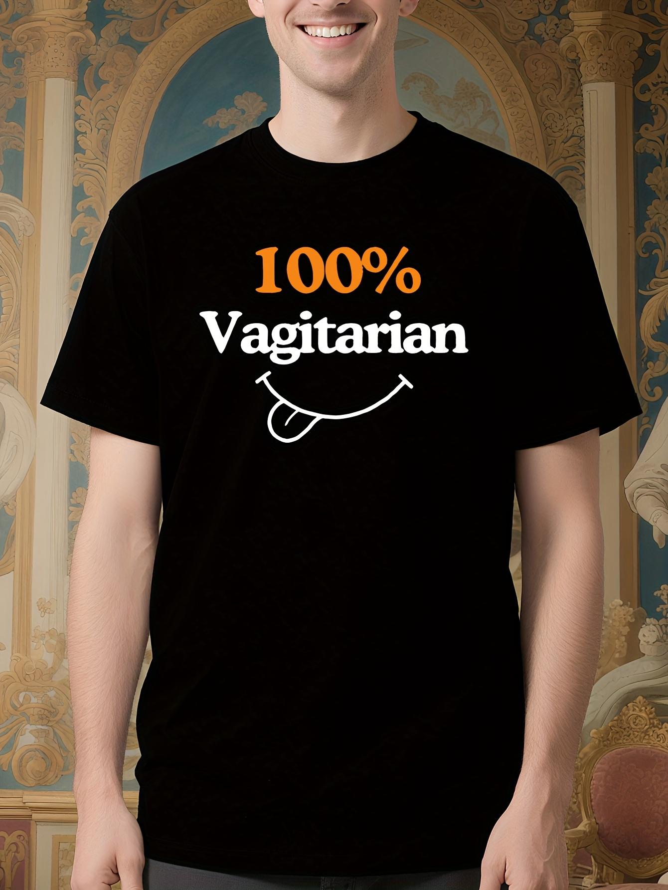 Funny Vegan Graphic Tshirt - 100% Vagitarian Saying - Sof... S