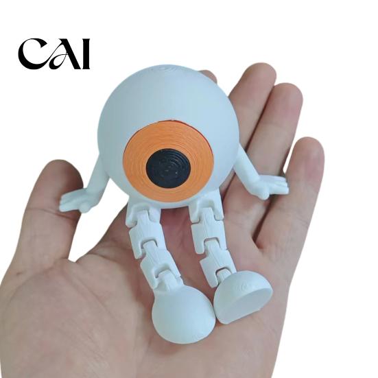 Creative Gift for Lovers Articulated Eye Fidget Toy, 3D Printed Halloween Eyeball Figurine with Movable Joints, Whimsical Home Ornament Flexible