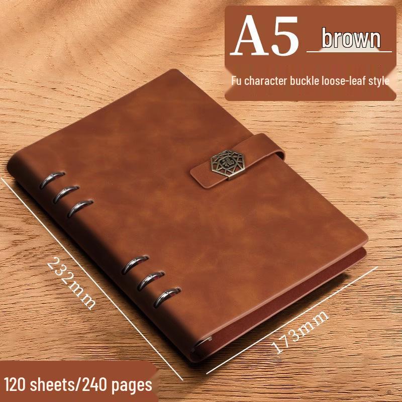 Customizable A5/B5 Loose-Leaf Notebook with Detachable Pages and Logo Printing for Business/Office Use