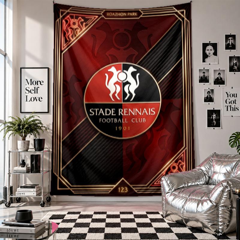 Stade Rennais FC Wall Tapestry Home Decor Wall Hanging Cloth for Bedroom Living Room Background