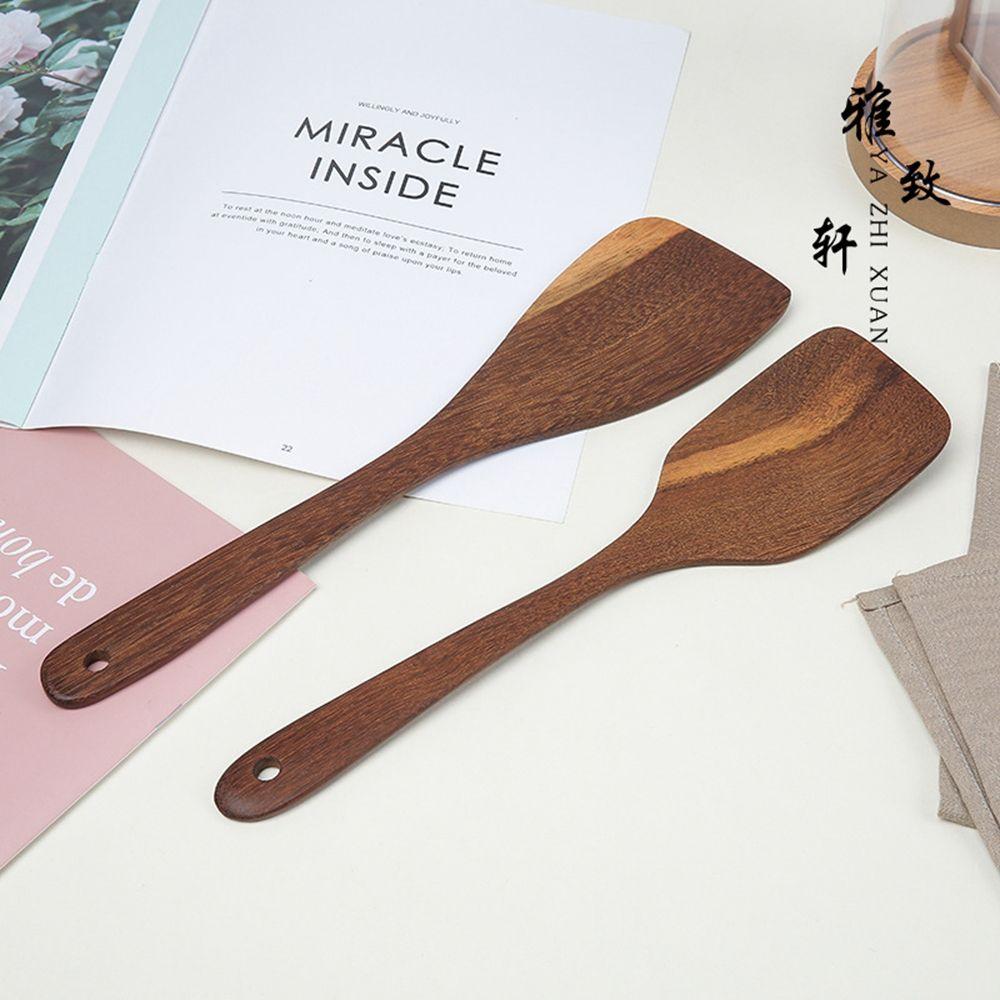 Health Rice Spoon Kitchen Tool Heat Resistant Wooden Turner Wood Spatula Shovel Cooking Utensil