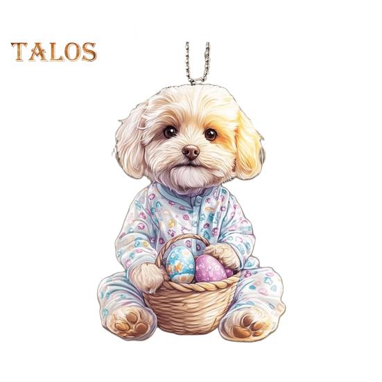

Пасхальная собака подвесное украшение для автомобиля акриловая 2D плоская собака подвеска красочное животное щенок украшение пасхальные подарки E