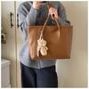 Large Capacity Fashion Tote Bag Women Detachable Charm Faux Leather Shoulder Bucket Purse Commuter Handbag