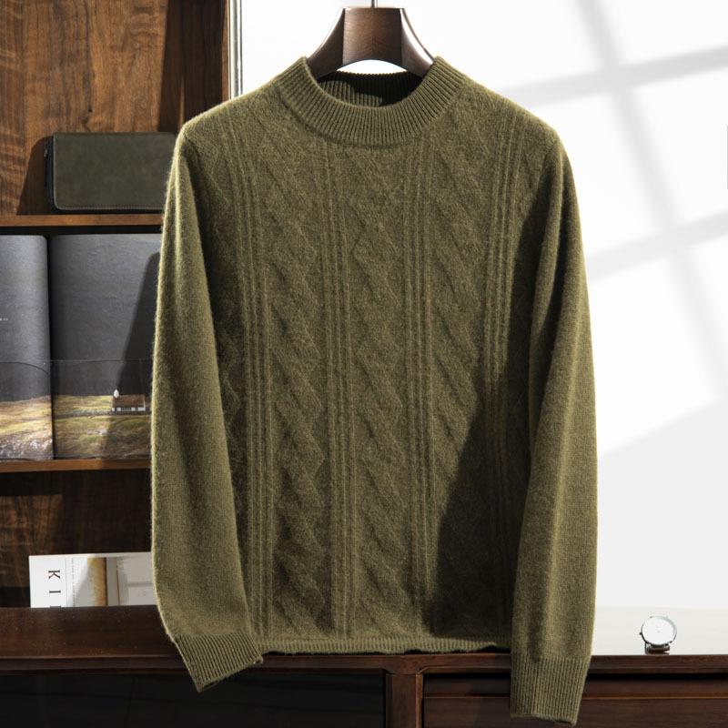 Cashmere Sweater Crew Neck Solid Color Twisted Sweater New Knitted Wool Long-sleeved Top