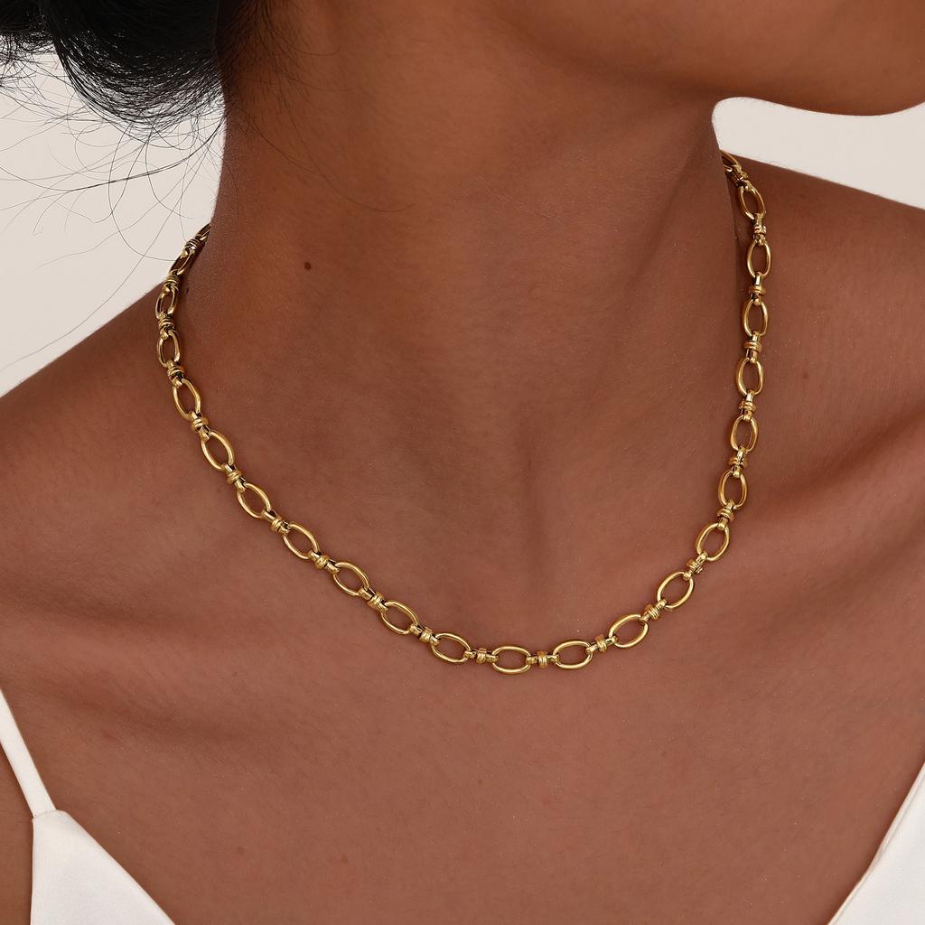 Stainless Steel Jewelry Chain Necklace For Women Retro Street Trend Wedding Birthday Party Mom Girlfriend Valentine's Day Gift