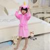Unicorn Kids Unisex Bathrobe Girls Boys Hooded Pajamas Sleepwear Nightwear
