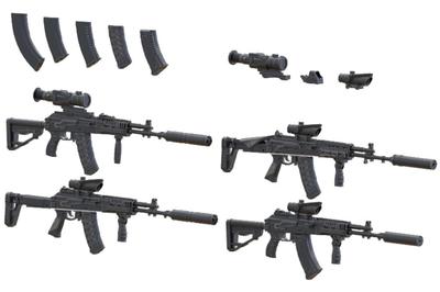 Miniarm Сучасний штурмовий набір з 4 смоляних наборів B35276 1/35 Російський/Радянський АК-12/АК-12М (Військові)
