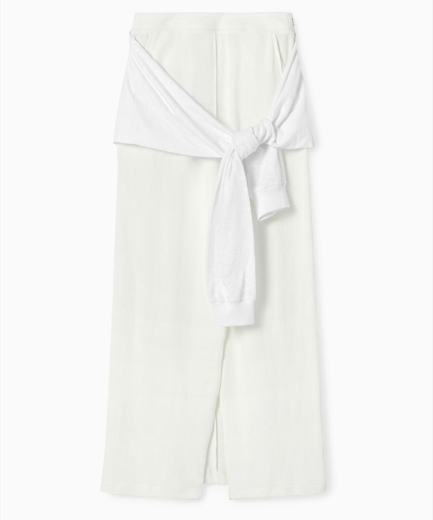 Sio T Layered Long Slit Skirt Ivory