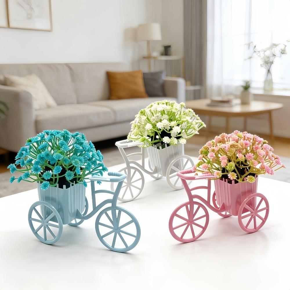 Country Tyle Mini Bicycle Ornaments Miniature Garden Artificial Flowers Ornaments Living Room