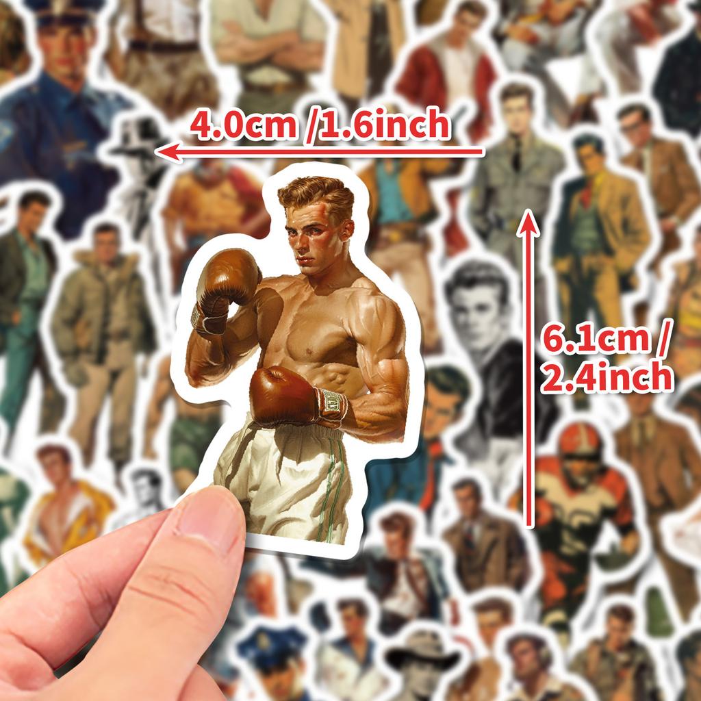 100 Retro Professionelle Männliche Boxer Graffiti Aufkleber DIY Dekorativer Koffer Laptop Aufkleber