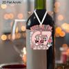 1pc/2pcs Valentine's Day Pink Number 67 Kiss Me Transparent Acrylic Pendant with Milky White Rope, Girlfriend Gift, Wife Gift, Backpack Pendant